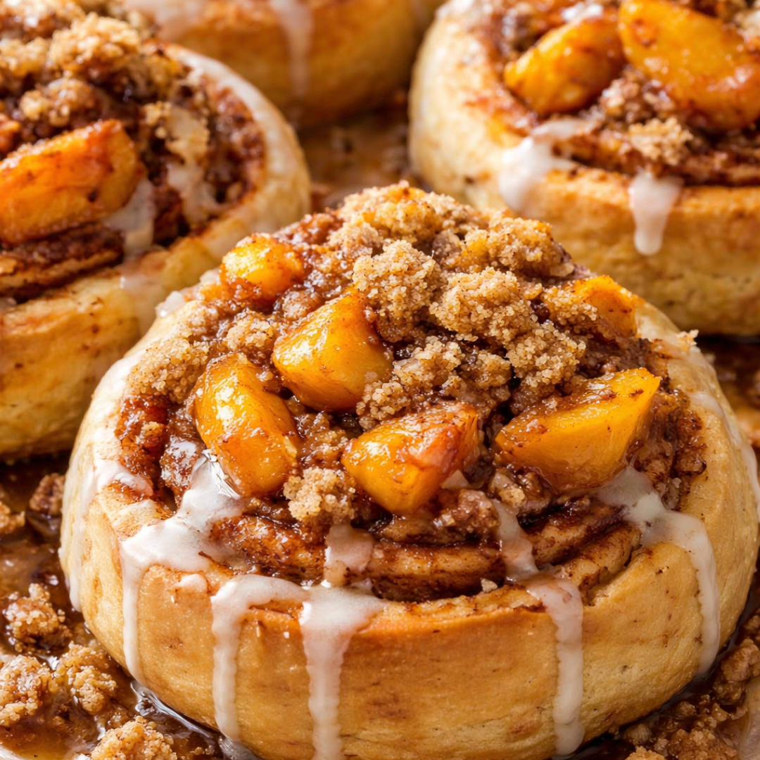 Gourmet Peach Cobbler Rolls (6)