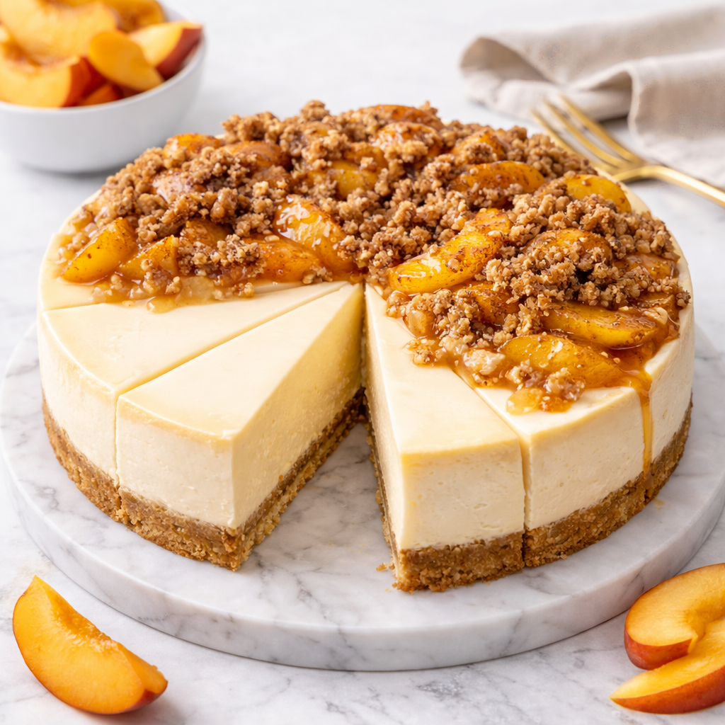 Peach Cobbler Cheesecake (9-inch Round)