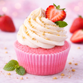 Strawberry With Vanilla Buttercream Cupcake